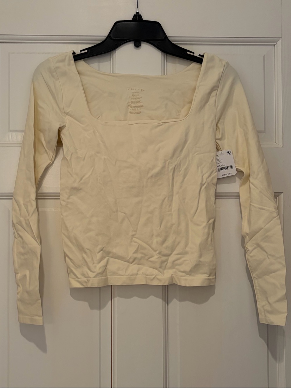 NWT Free People Clean Lines Long Sleeve Ivory - Picture 4 of 10